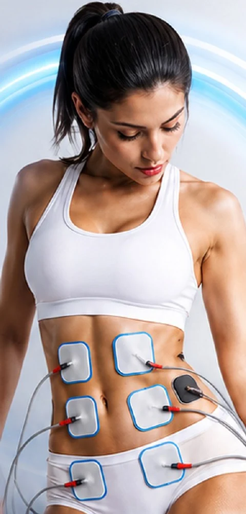 Body contouring treatment with EMS pads